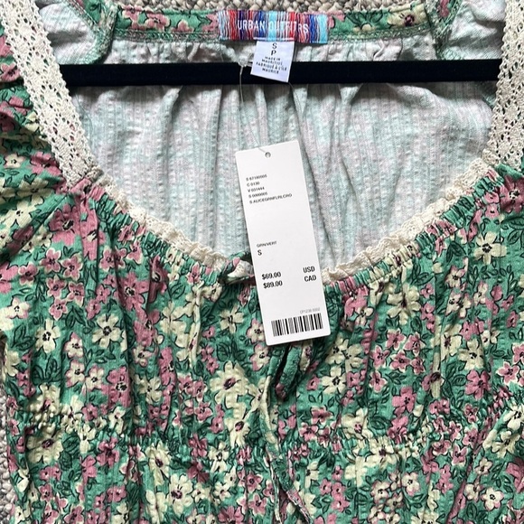 NWT Urban Outfitters Alice Green Floral Mini Dress - Picture 4 of 4
